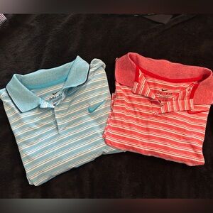 Nike Striped Polo Shirts - Blue and Red